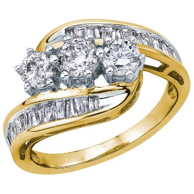 1 1/2ct TW Three-Diamond Ring