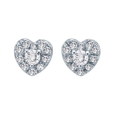 1/4ct TW Heart-Shaped Diamond Earrings