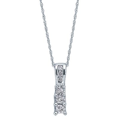 1/4ct TW Three-Diamond Pendant