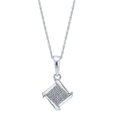 .04ct TW Square Diamond Pendant