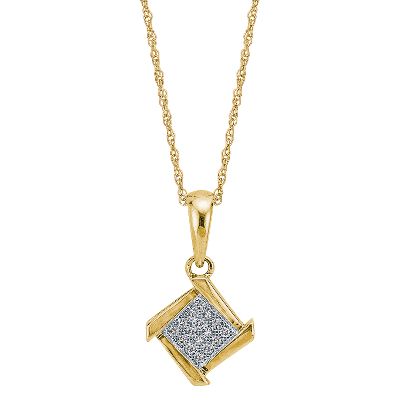 .04ct TW Square Diamond Pendant