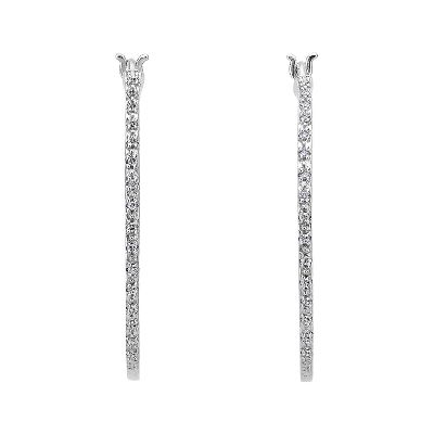 1/10ct TW Hoop Diamond Earrings
