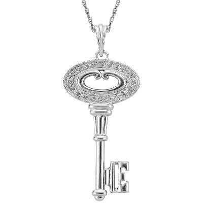 1/10ct TW Key Diamond Pendant