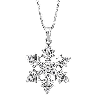 .03ct TW Snowflake Diamond Pendant