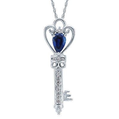Key Lab-Created Sapphire Pendant 