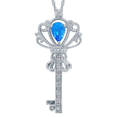 Key Blue Topaz Pendant