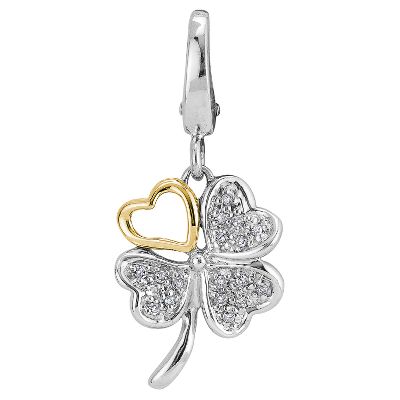 1/10ct TW Diamond Clover Charm