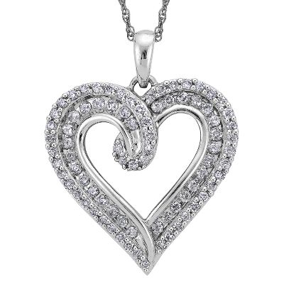 1ct TW Heart-Shaped Diamond Pendant