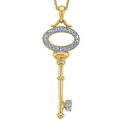.04ct TW Key Diamond Pendant