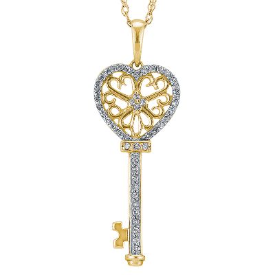 1/4ct TW Key Diamond Pendant
