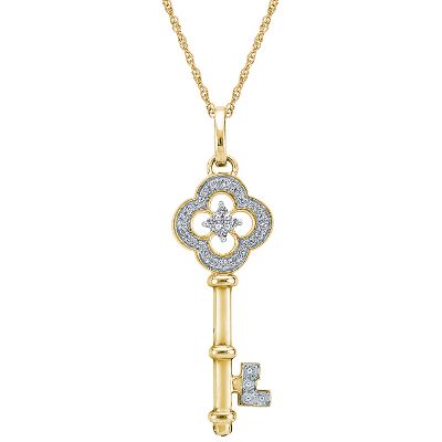 1/10ct TW Key Diamond Pendant