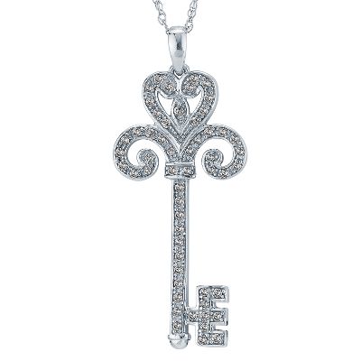 1/4ct TW Key Diamond Pendant