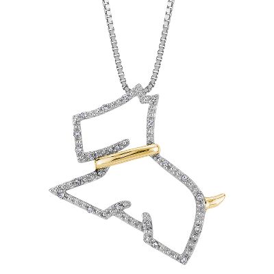 .06ct TW Dog Diamond Pendant