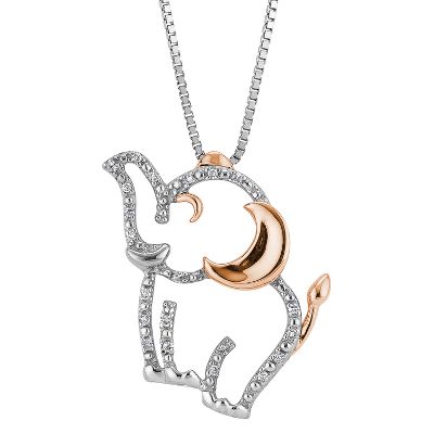 .06ct TW Elephant Diamond Pendant