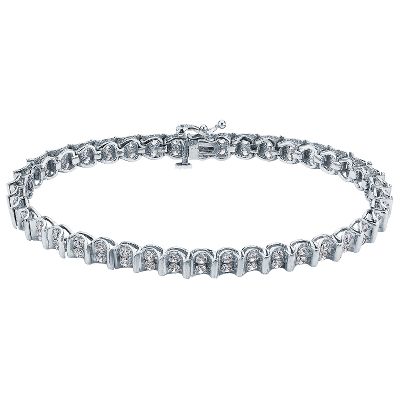 3ct TW Two-Row Diamond Bracelet