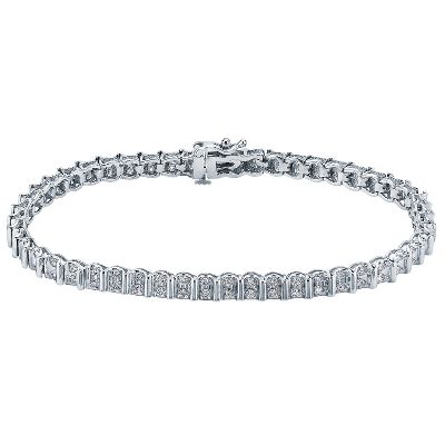 1 1/2ct TW Two-Row Diamond Bracelet