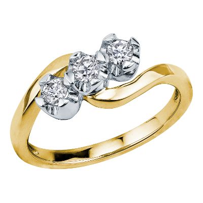 1/3ct TW Three-Diamond Ring