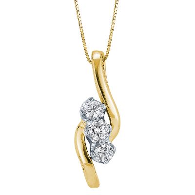 1/2ct TW Three-Diamond Pendant
