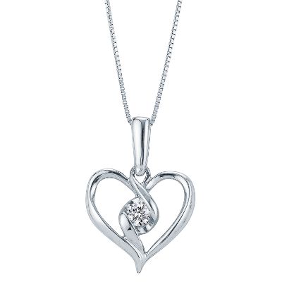 1/10ct Heart-Shaped Diamond Pendant