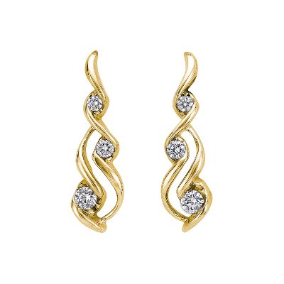 1/5ct TW Waterfall Diamond Earrings