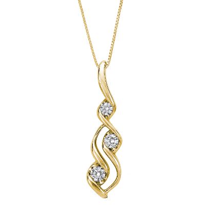 1/7ct TW Waterfall Diamond Pendant