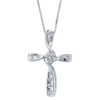 1/4ct TW Cross Diamond Pendant