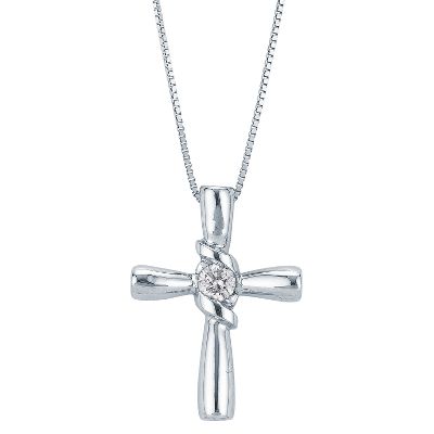 1/10ct Cross Diamond Pendant