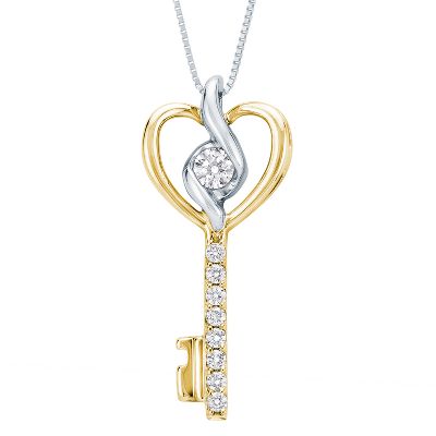 1/4ct TW Key Diamond Pendant