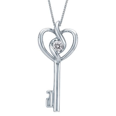 1/10ct Key Diamond Pendant