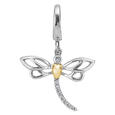 .06ct TW Dragonfly Diamond Charm
