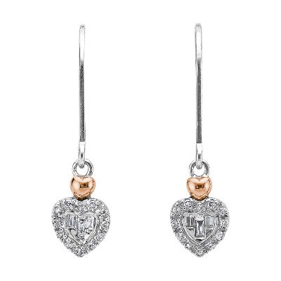 1/7ct TW Heart-Shaped Diamond Earrings