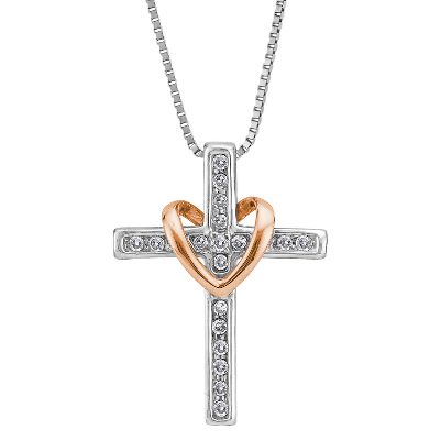 1/7ct TW Cross Diamond Pendant
