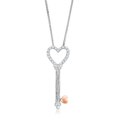 1/10ct TW Key Diamond Pendant