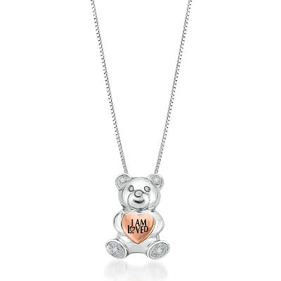 .03ct TW Teddy Bear Diamond Pendant