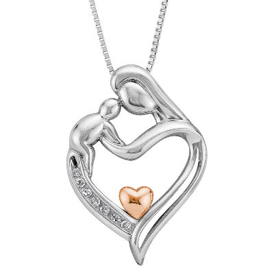 .05ct TW Mother's Heart Diamond Pendant