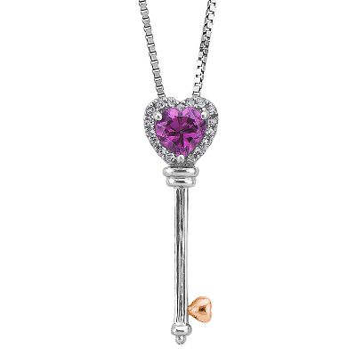 Heart-Shaped Rhodolite Garnet Pendant