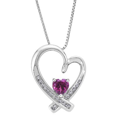 Heart-Shaped Rhodolite Garnet Pendant