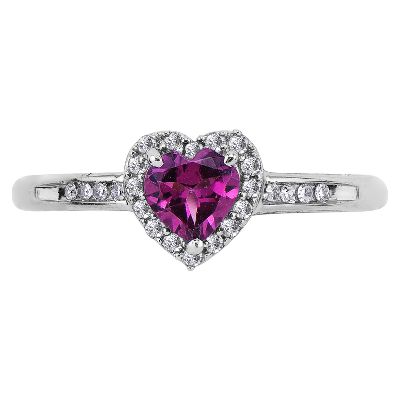 Heart-Shaped Rhodolite Garnet Ring