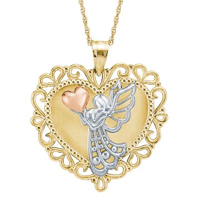Heart-Shaped Angel Pendant