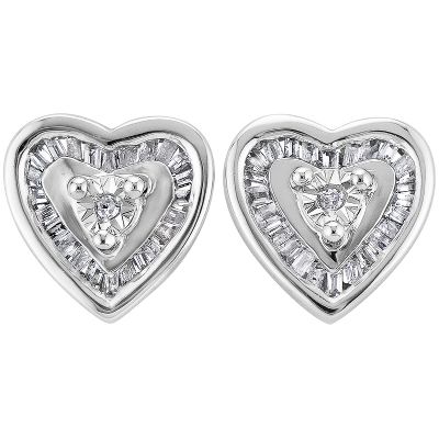 1/5ct TW Heart-Shaped Diamond Earrings