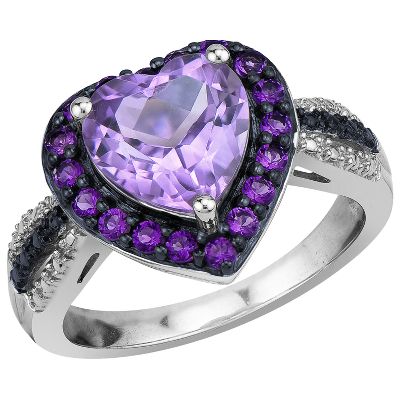 Heart-Shaped Amethyst Ring