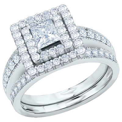 1ct TW Diamond Engagement Ring Set