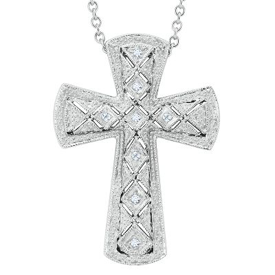 .02ct TW Cross Diamond Pendant