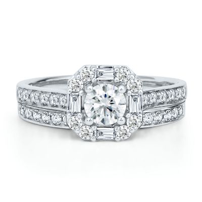 1ct TW Diamond Engagement Ring Set
