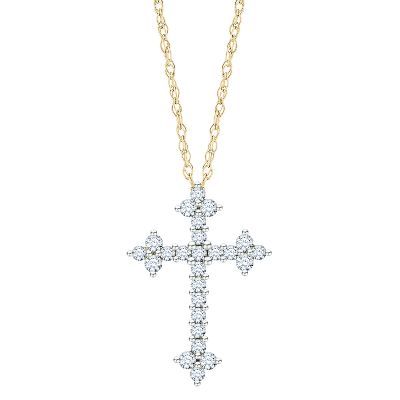 1/4ct TW Cross Diamond Pendant