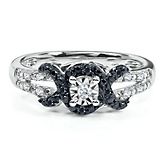 ... ct. tw. Black  White Diamond Promise Ring in Sterling Silver