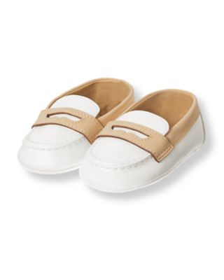 Baby Boy White Colorblock Crib Loafer at JanieandJack