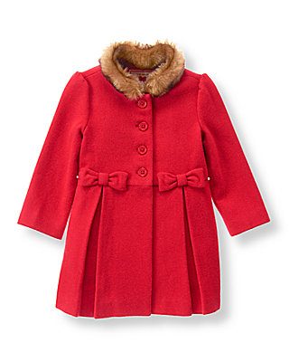 Crimson Bow Wool Blend Coat at JanieandJack