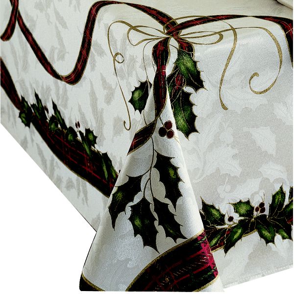 "Holiday Nouveau™ Jacquard Damask 60 x 120"" Oblong Tablecloth by Lenox"""

