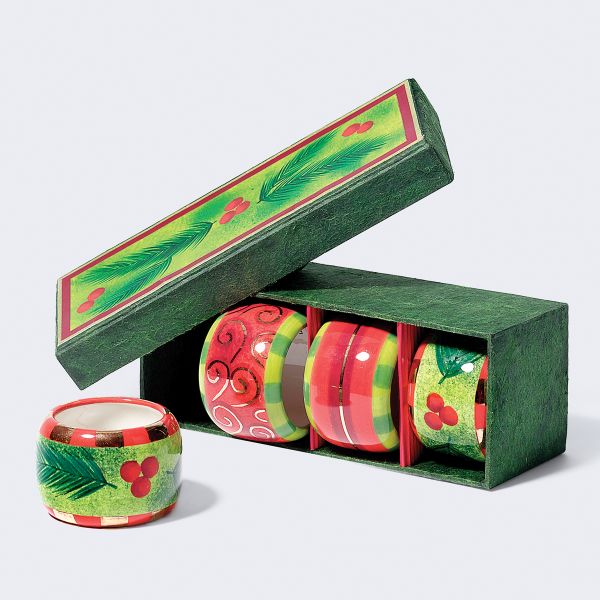 Department 56 Holiday Napkin Rings, Set of 4
